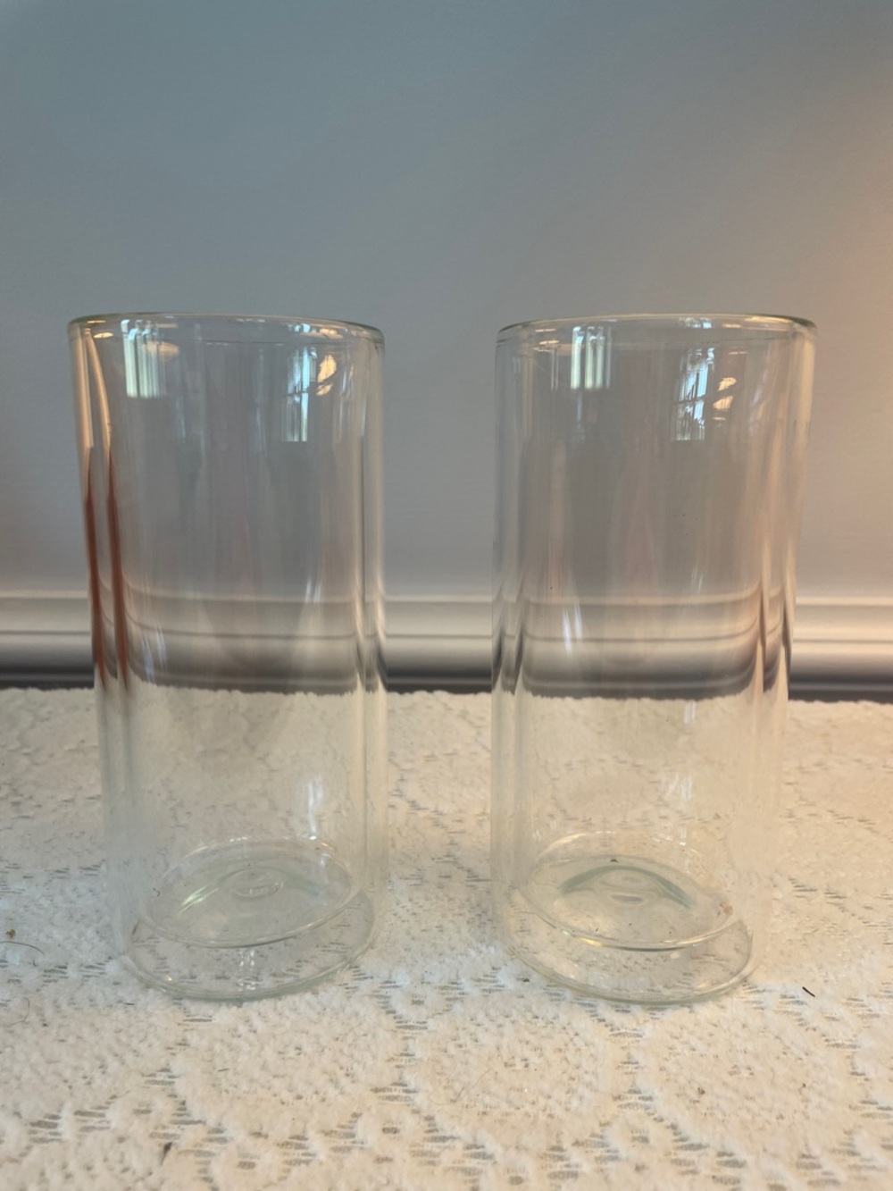 Clear Double-Walled Glass vases - Set of 2 very nice